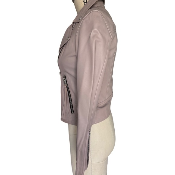 AllSaints Blush Leather Jacket, size S, NEW - Picture 3 of 8